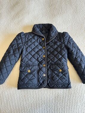 Kids Ralph Lauren Quilted Navy Jacket with Gold Buttons